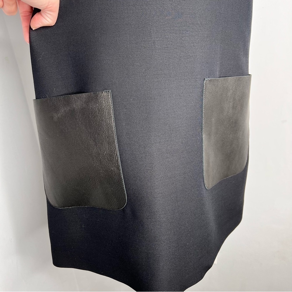 NWT Fendi Monster Eyes Embellished Black Leather Wool Cocktail Dress 42 6 - Picture 7 of 15